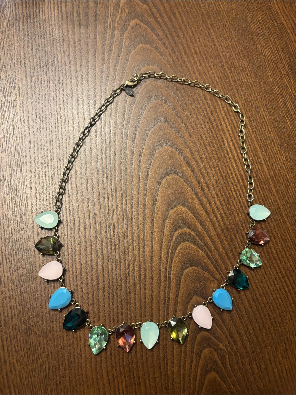 LOGO by Lori Goldstein Multicolor Teardrop Crystal Necklace